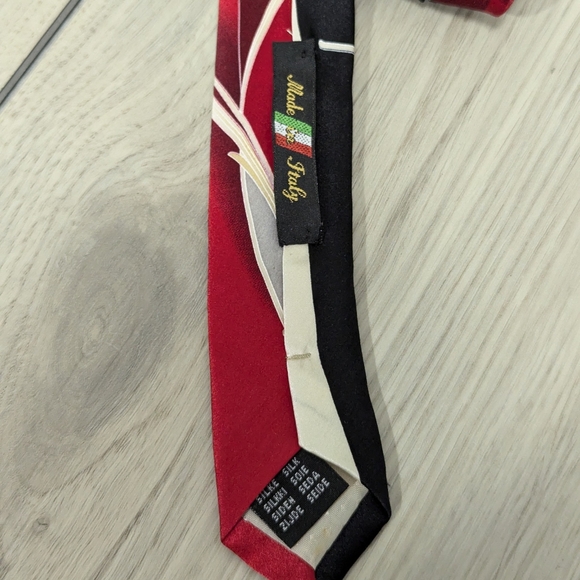 VTG Vitaliano Luiselli art deco silk red tie - Picture 5 of 5